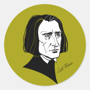 Pegatina Redonda Franz Liszt