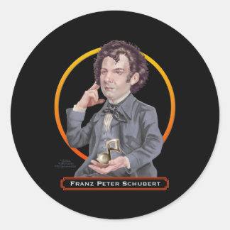 Pegatina Redonda Franz Peter Schubert Compositor austriaco