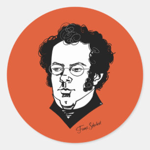Pegatina Redonda Franz Schubert