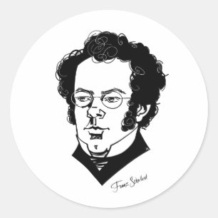Pegatina Redonda Franz Schubert
