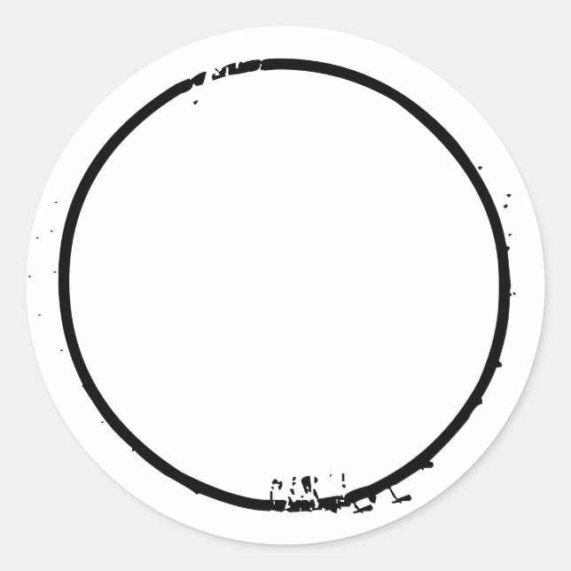 Pegatina Redonda Frasco de especias blanco blanco borde angustiado  (Anverso)