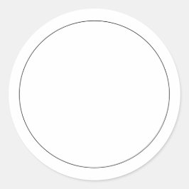 Pegatina Redonda Frasco de especias blanco borde negro blanco simpl