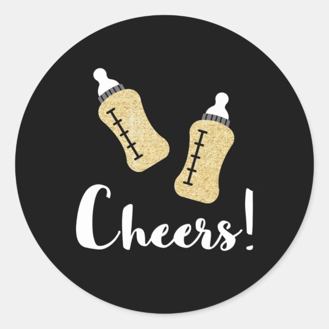 Pegatina Redonda Frascos de compras Feliz Año Nuevo Invitación del  (Anverso)