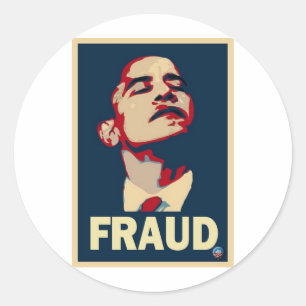 Pegatina Redonda Fraude de Obama