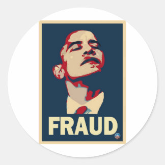 Pegatina Redonda Fraude de Obama