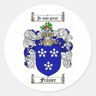 PEGATINA REDONDA FRAZIER FAMILIER CREST - FRAZIER COAT OF ARMS