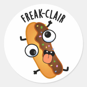 Pegatina Redonda Freak-clair Funny Eclair Pun