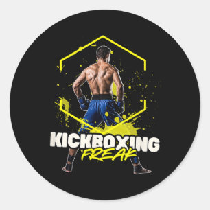 Pegatina Redonda Freak de Kickboxing