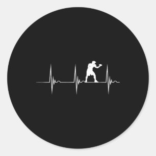 Pegatina Redonda Frecuencia cardíaca de boxeo Ecg Pulso Boxeador Gu