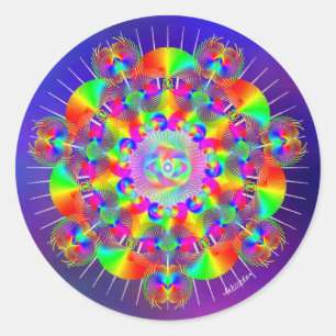 Pegatina Redonda Frecuencias del arco iris