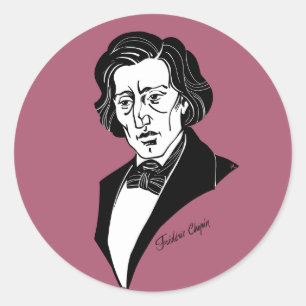 Pegatina Redonda Frederic Chopin