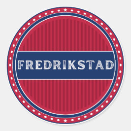 Pegatina Redonda Fredrikstad City Pride Emblem – Norwegian Identity