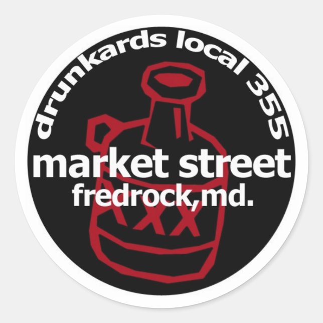 Pegatina Redonda Fredrock Drunkard Decals (hoja de 6) (Anverso)