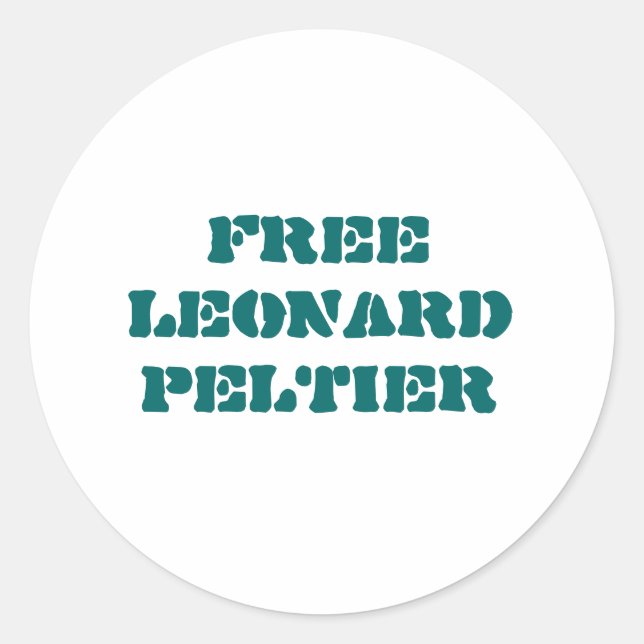 Pegatina Redonda Free Leonard Peltier sticker (Anverso)