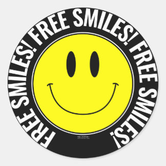 Pegatina Redonda Free Smiles Smilie Sticker