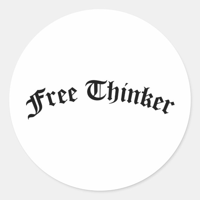 Pegatina Redonda Free Thinker (Anverso)
