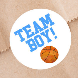 Pegatina Redonda Free Throws Team Boy Gender Revelar Fiesta