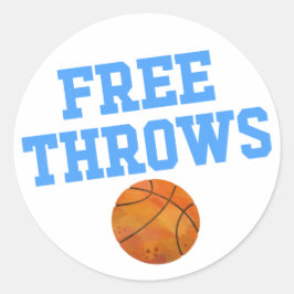 Pegatina Redonda Free Throws Team Boy Gender Revelar Fiesta