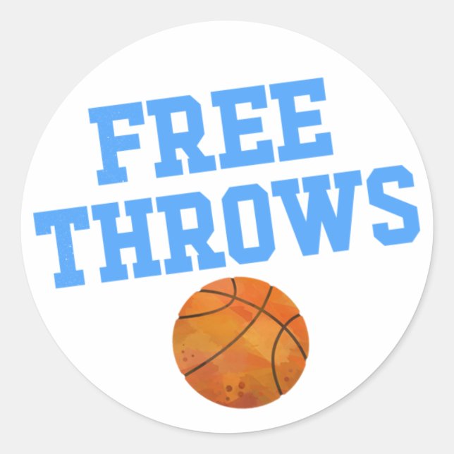 Pegatina Redonda Free Throws Team Boy Gender Revelar Fiesta (Anverso)