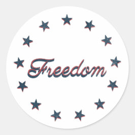 Pegatina Redonda Freedom Patriotic America 250 Stars Design