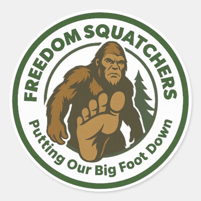 Pegatina Redonda Freedom Squatchers Stickers (round) (Anverso)