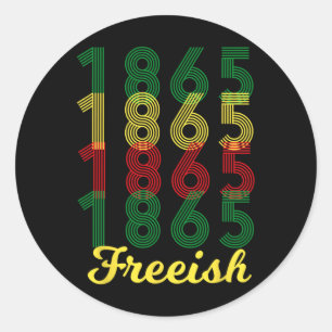 Pegatina Redonda Freeish from 1865 African American Black Pride 1