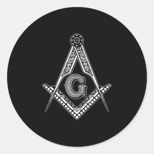 Pegatina Redonda Freemason (negro)