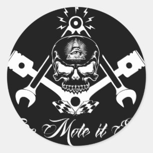 Pegatina Redonda Freemason-Widows-Sons-Masonic-Hotrod-Logo-20160407
