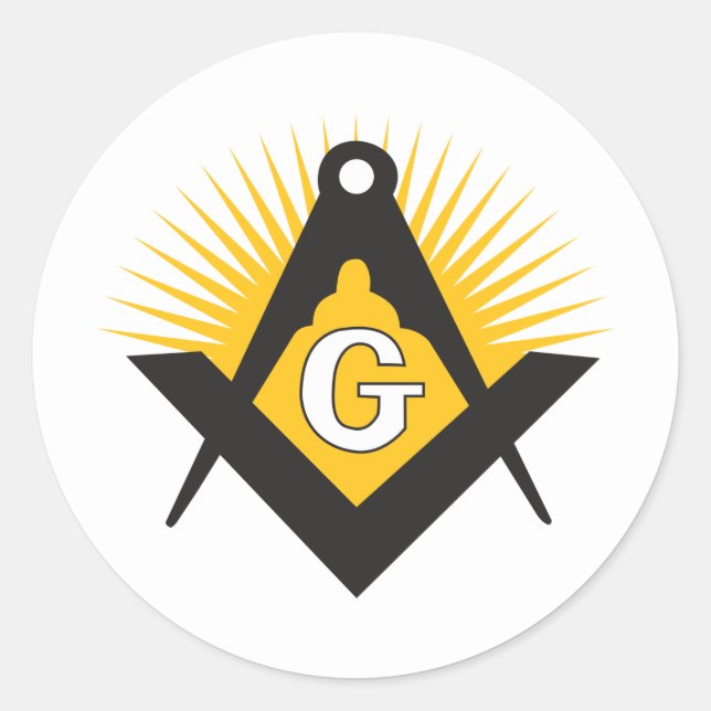 Pegatina Redonda Freemasonry symbol (Anverso)