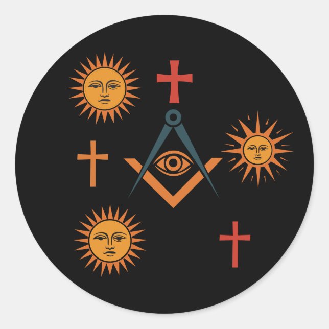 Pegatina Redonda Freemasonry symbol OtterBox iPhone case (Anverso)