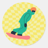 Freerid Snowboarder En Green Suit Checkpoint