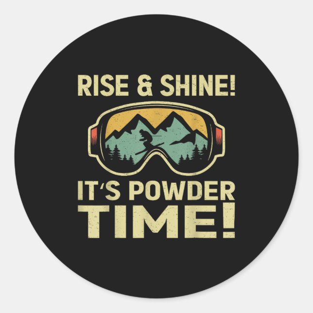 Pegatina Redonda Freeskiing ski goggles freestyle-skiing (Anverso)