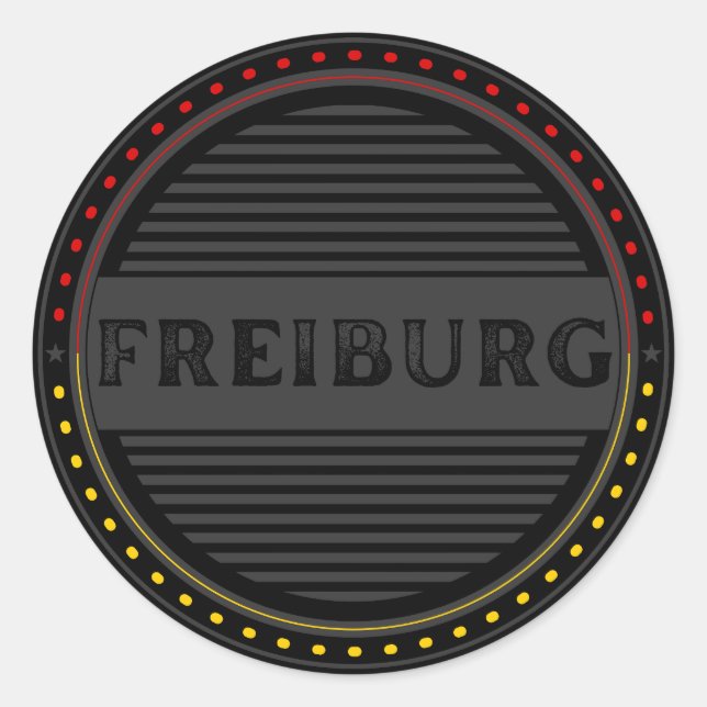 Pegatina Redonda Freiburg City Pride Emblem – German Identity (Anverso)