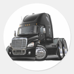 Pegatina Redonda Freightliner Cascadia Black Truck