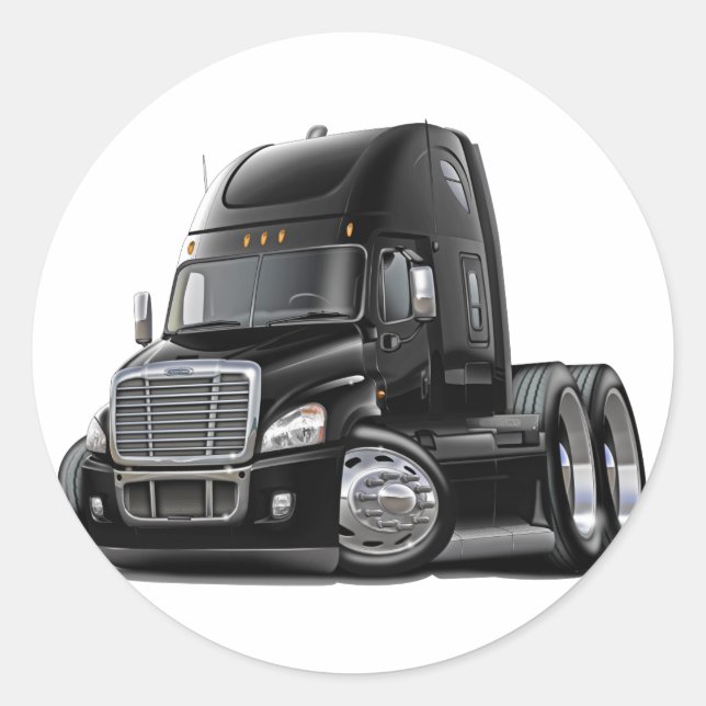 Pegatina Redonda Freightliner Cascadia Black Truck (Anverso)