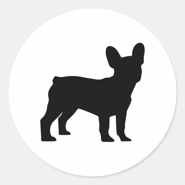 Pegatina Redonda Frenchie (Anverso)