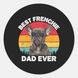 Pegatina Redonda Frenchie Dad Fun Bulldog francés padre dueño del a