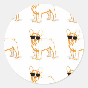 Pegatina Redonda Frenchie Howlelu