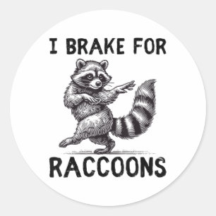 Pegatina Redonda Freno por Raccoons _1