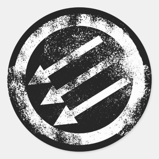 Pegatina Redonda Frente antifascista de hierro (Anverso)