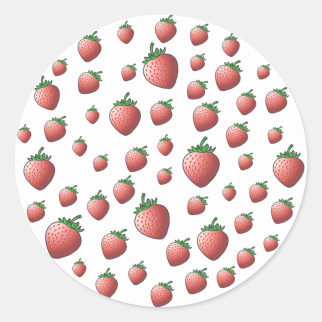 Pegatina Redonda Fresa (Anverso)