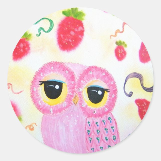 Pegatina Redonda Fresa (Anverso)