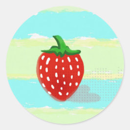 Pegatina Redonda Fresa