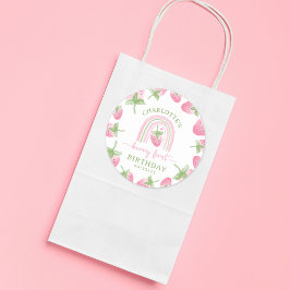 Pegatina Redonda Fresa Berry Primer Cumpleaños