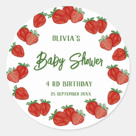 Pegatina Redonda Fresa Berry Sweet Fruit Shcool Office Regalo