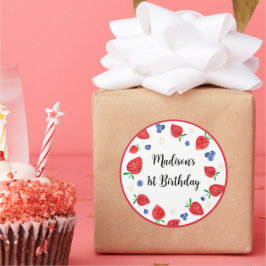 Pegatina Redonda Fresa Blueberry Berry Sweet Birthday