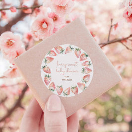 Pegatina Redonda Fresa Fresa Berry Sweet Baby Shower