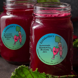 Pegatina Redonda Fresa y Rhubarb Pals Jam Pie Cobbler