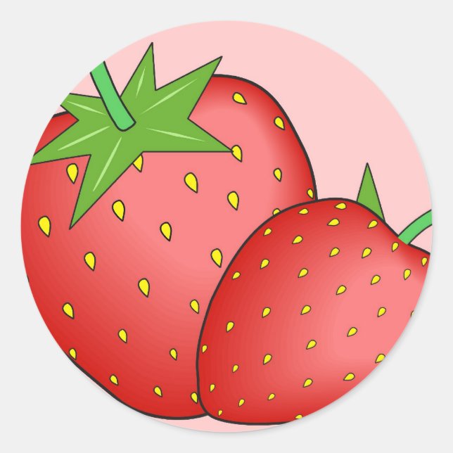 Pegatina Redonda Fresas (Anverso)