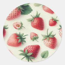 Fresas sobre bayas de acuarela de crema